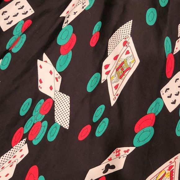 Simply gorgeous 1980's poker pin up John Henry designs swing skirt size 8. - Picture 14 of 14